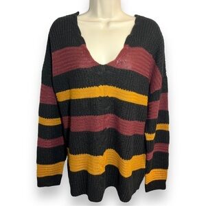 FULL Circle Trends Juniors Drop Shoulder Lace-Up Pullover Size 3X